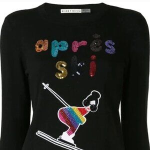 Alice + Olivia Black Apres Ski Sweater Size Small